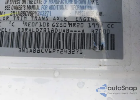 2023 Nissan Sentra Sv Xtronic Cvt z USA, uszkodzony, nr VIN 3N1AB8CV6PY243271